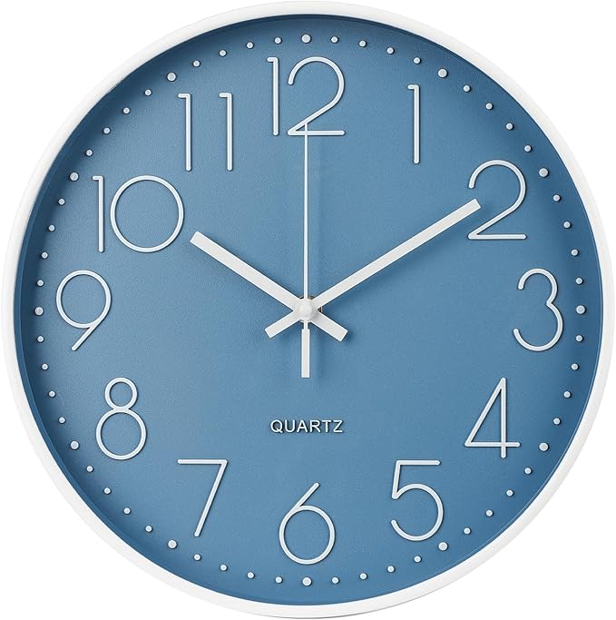 Wall Clock Non-Ticking Silent Modern Simple Style Round Decor Clock by BAKBRAND