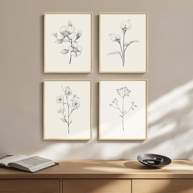 Framed Botanical Wall Art for Bathroom by Cuspin