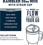 YETI Rambler 35 oz Tumbler with Handle and Straw Lid, Travel Mug Water Tumbler, Vacuum Insulated Cup with Handle, Stainless Steel, Reef Blue