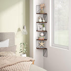 Love-KANKEI Corner Shelf Wall Mount of 5 Tier, Rustic Wood Floating Shelves - Image 4