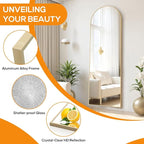 Arched Mirror Full Length, Upgraded 16"x59" Body Wall Mirrors - Image 4