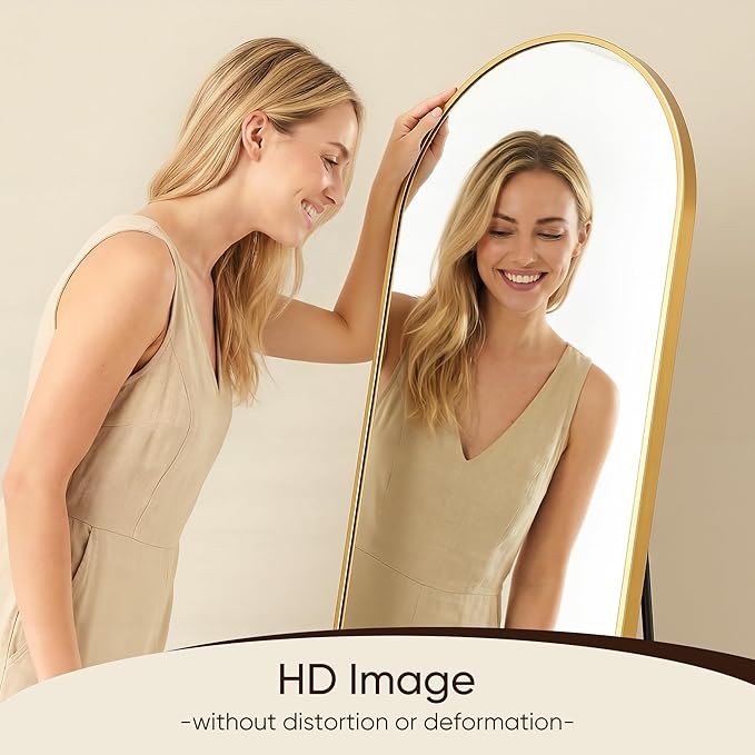 Antok 56" x15” Arched Full Length Floor Mirror, Free Standing/Wall Mount/Leaning - Image 5