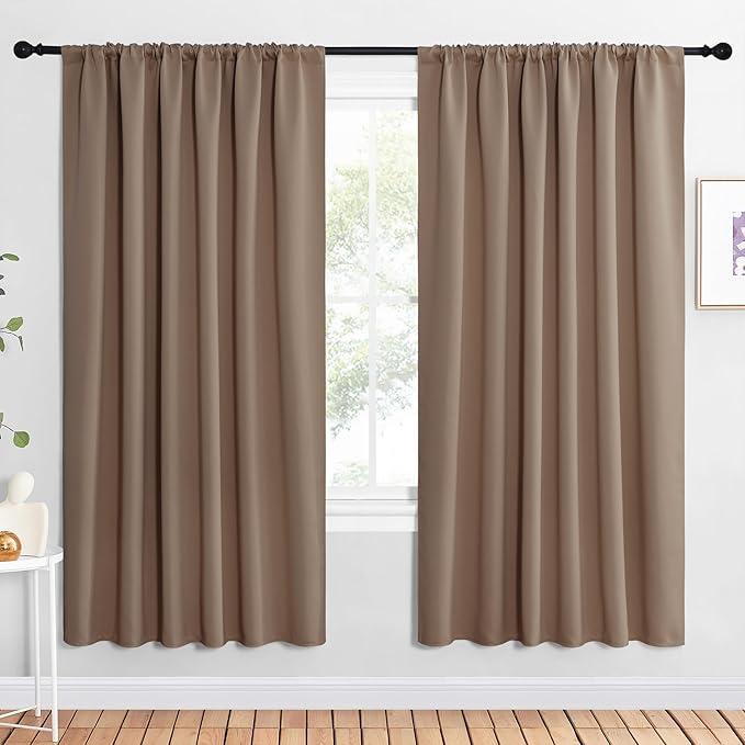 NICETOWN 2 Panels Blackout Curtains, Rod Pocket Window Curtains Room Darkning by NICETOWN