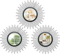 3 Set Sunburst Mirrors for Wall Decorative Metal Mirrors Small Mirror Sets by Cityelf