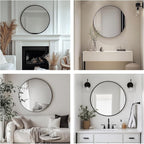 Oruii Round Mirror 28 inch, Large Black Circle Mirror Metal Frame, Large Black - Image 6
