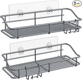 Nieifi Shower Caddy Shelf with Hooks Storage Rack Organizer Adhesive Stainless by Nieifi