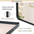 Keonjinn Black Bathroom Mirror, 20 x 30 Inch Rounded Rectangle Bathroom Mirrors - Image 3