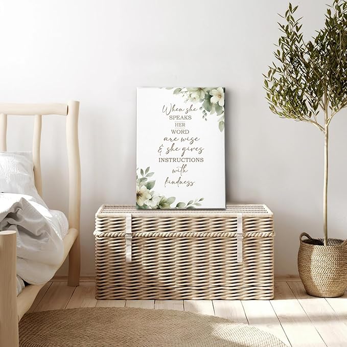 HIWX Christian Wall Decor, Sage Green Botanical Bible Verses Framed Canvas - Image 3