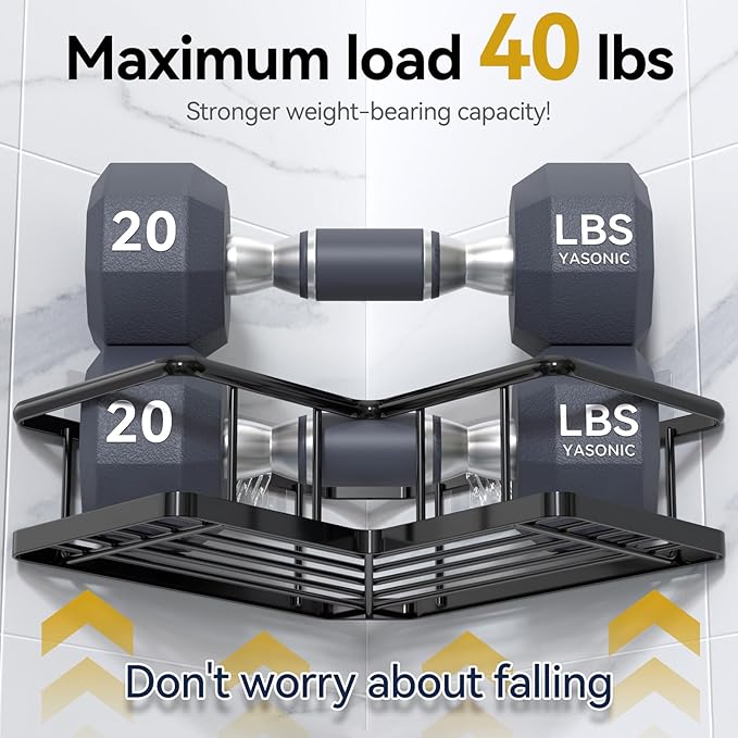 YASONIC Shower Caddy Corner, No Drilling Shower Organizer Corner - Image 5
