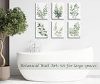 Induslyfe Framed Eucalyptus Sage Green Botanical Plant Wall Art Canvas Decor - Image 3