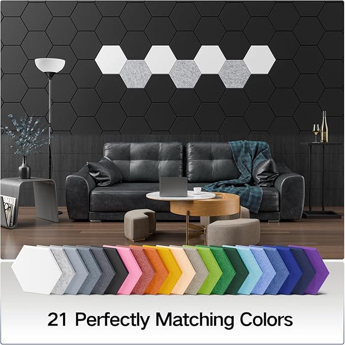 12 Pack Self-adhesive Acoustic Panels 12" X 10" X 0.4" - Image 6