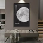 Framed Modern Elegant Black and White Moon Wall Art, Large Minimalist Celestial - Image 4