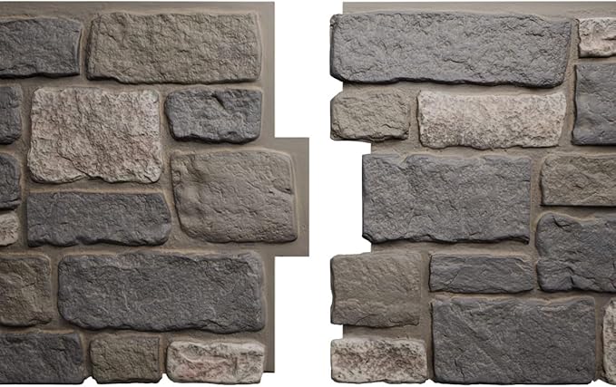 EverStone Cobblestone Faux Stone Panel, Midnight Granite Color - Image 8