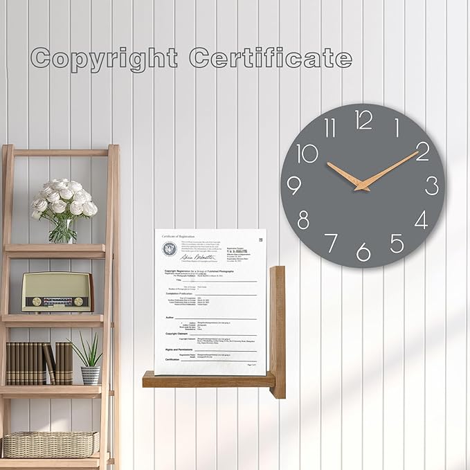 cicininc Wall Clock, 16 Inch Wooden Battery Operated Wall Clocks Silent - Image 6