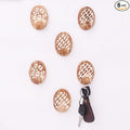 Indian Shelf 6 Lb- 6 Pieces Decorative Wood Adhesive Wall Hooks–Boho Peel and by IndianShelf
