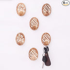 Indian Shelf 6 Lb- 6 Pieces Decorative Wood Adhesive Wall Hooks–Boho Peel and by IndianShelf