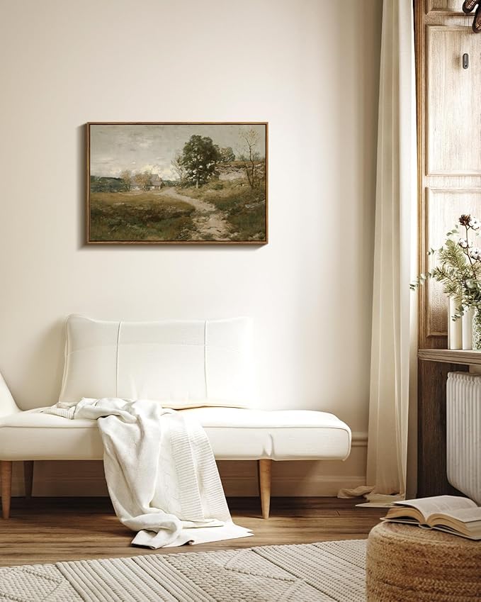 InSimSea Framed Canvas Wall Art Vintage Decor, Vintage Countryside Landscape - Image 3