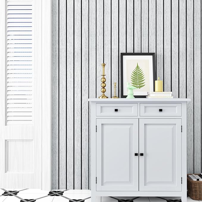 White Grey Wood Panels for Wall Slat Panel Self Adhesive Wood Slat 3D Wall - Image 3