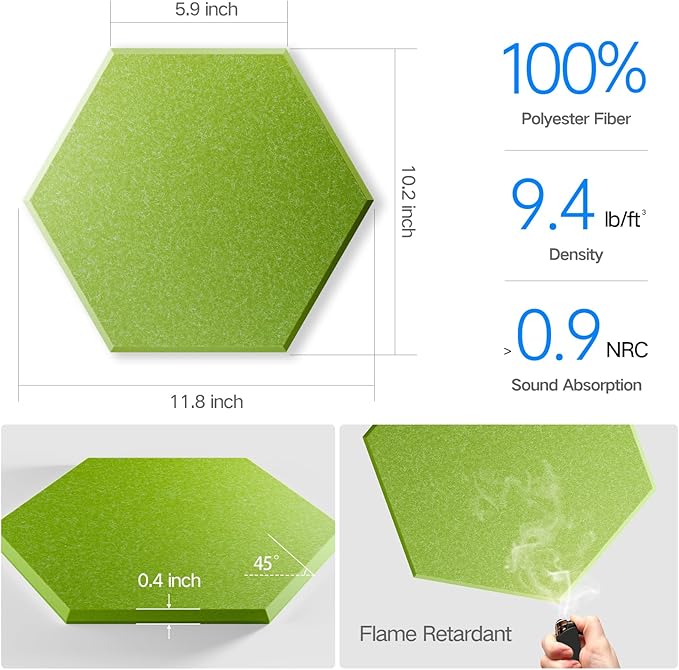 16 Pack Self-Adhesive Acoustic Panels 12" X 10" X 0.4" - Image 3