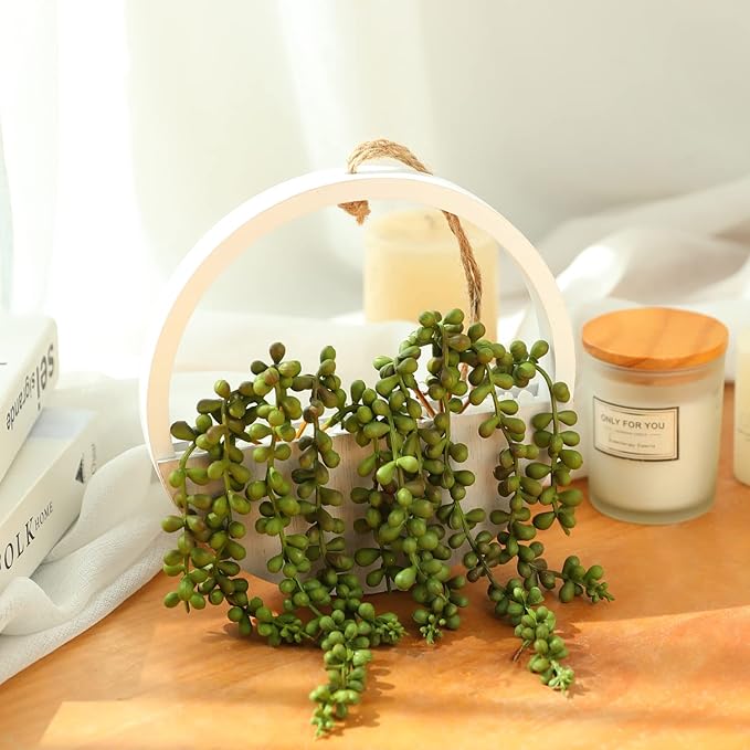 Artificial Hanging Plants Hanging Planter Fake Succulents Artificial String of - Image 4