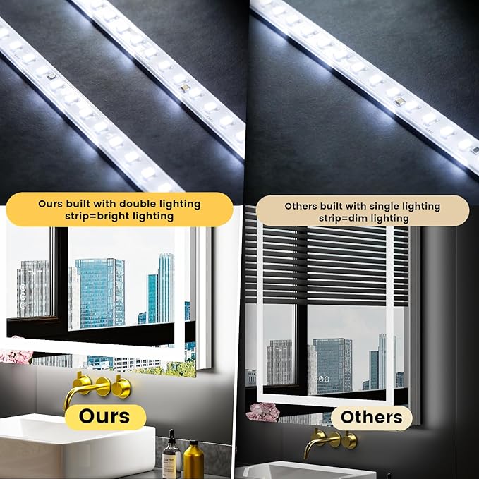LOAAO 38"X38" LED Bathroom Mirror - Image 2