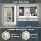 60x36 Black Framed LED Bathroom Mirror - Image 7