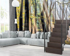 XMPMBM-Sunny Forest Woodland Fabric Wallpaper Misty Tree Living Room Bedroom - Image 3