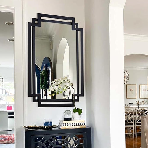 28" x 40" Black Wall Mirror for Decor, Large Bathroom Mirror - Image 2