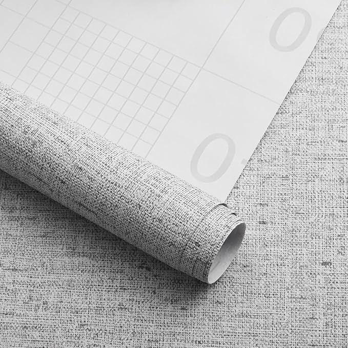 Gray Grasscloth Peel and Stick Wallpaper Textured Contact Paper 15.7inch x - Image 6