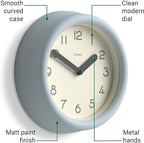JONES CLOCKS® Fuze wall Clock | Small Round Clock | Pale Blue | Playful Modern - Image 5
