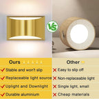 Aipsun Brushed Brass Wall Sconce Indoor Wall Lights Hardwired 1 Pack Up and - Image 8