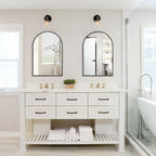 24" x 32" Black Arched Mirror, Arch Wall Mirror, Metal Frame Black Bathroom - Image 5