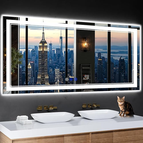 60"x28" LED Bathroom Mirror by INFINIGLASS
