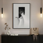 Framed Modern Black and White Abstract Wall Art, Contemporary Canvas Prints - Image 2