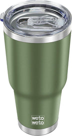WETOWETO 30oz Tumbler, Stainless Steel Vacuum Insulated Water Coffee Tumbler Cup, Double Wall Powder Coated Spill-Proof Travel Mug Thermal Cup for Home Outdoor (Army Green, 1 Pack)