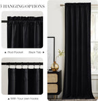 NICETOWN Black Velvet Blackout Curtains 80 inch Long - Image 5