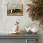 AtterrirArt Vintage Framed Wall Art, Rustic Cow Picture Painting Print - Image 4