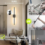 iThird Battery Operated Wall Sconces Set of 2: 10000mAh Rechargeable Wall Lights - Image 3