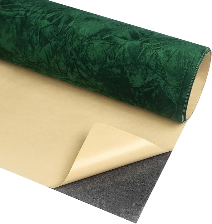 30"x160" Emerald Green Wallpaper Peel and Stick Crushed Forest Green Velvet - Image 8