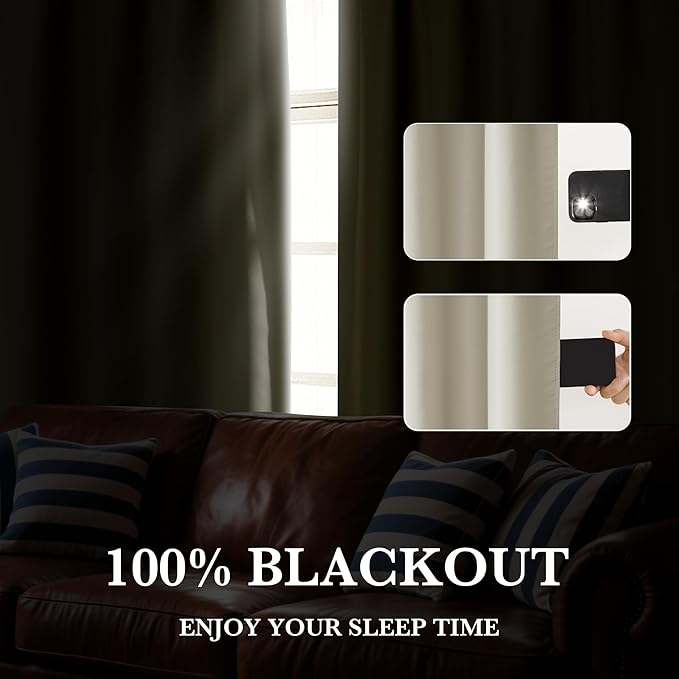 RYB HOME 100% Blackout Short Curtains - Image 5