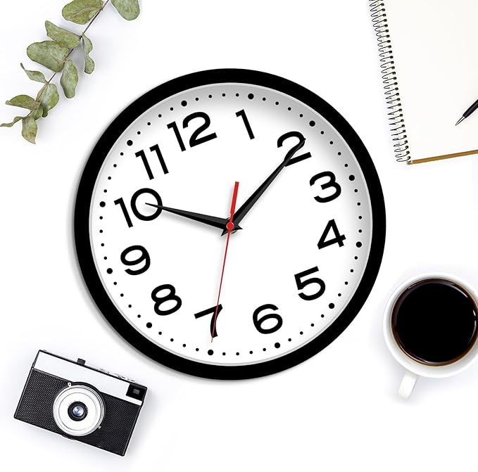 Roymnie Wall Clock Silent Non-Ticking Modern Clock Battery Operated 10 Inch - Image 7