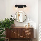 2-Lights Bathroom Vanity Lights, Matte Black Vanity Light Fixtures Over Mirror - Image 6