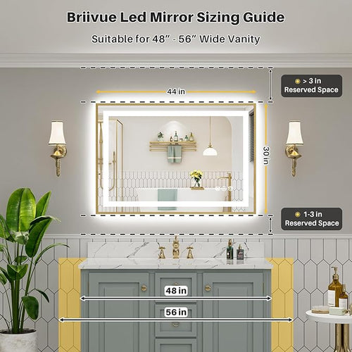 44x30 Inch LED Bathroom Mirror - Image 2
