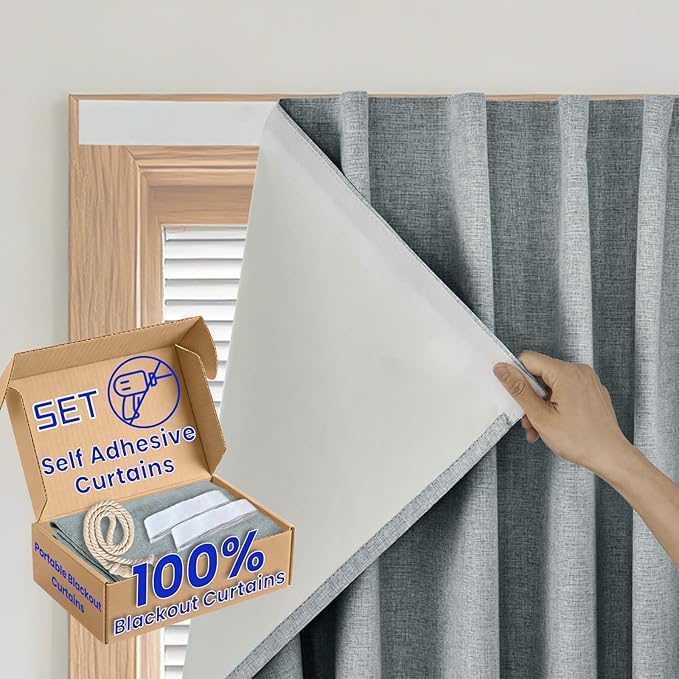Magic Tape 100% Blackout Curtain by Sovtfides