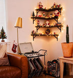 LEOPO Corner Floating Shelves Set of 4, Hardwood Storage Shelves, Cozy & - Image 2