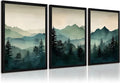 Mountain Wall Art Decor Set of 3 Sage Green Forest Canvas Wall Art Prints by Unknown