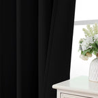 CUCRAF Black Blackout Curtains 84 inch Length 2 Panels Set, Rod Pocket Room - Image 6