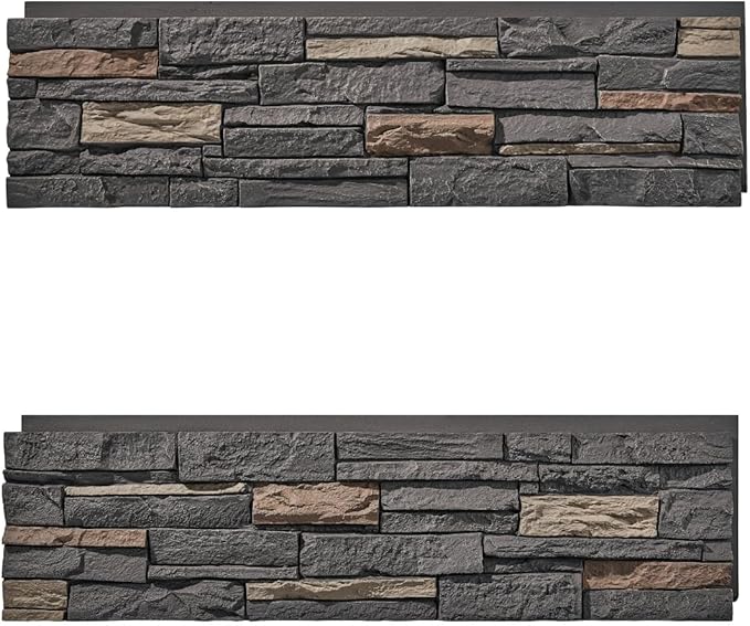 Faux Stone Wall Panels 2-Pack PU Stone Veneer Siding, Mortarless 46.25x12.88 - Image 4