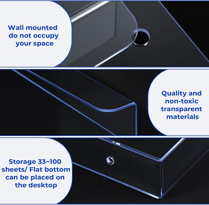 3 Pack Acrylic Brochure Holder Wall Mount, 8.5 x 11 inch Clear Plastic Flyer - Image 3