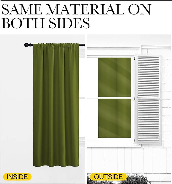 NICETOWN Blackout Curtains for Living Curtains, 2 Panels, 42 by 72, Room - Image 5